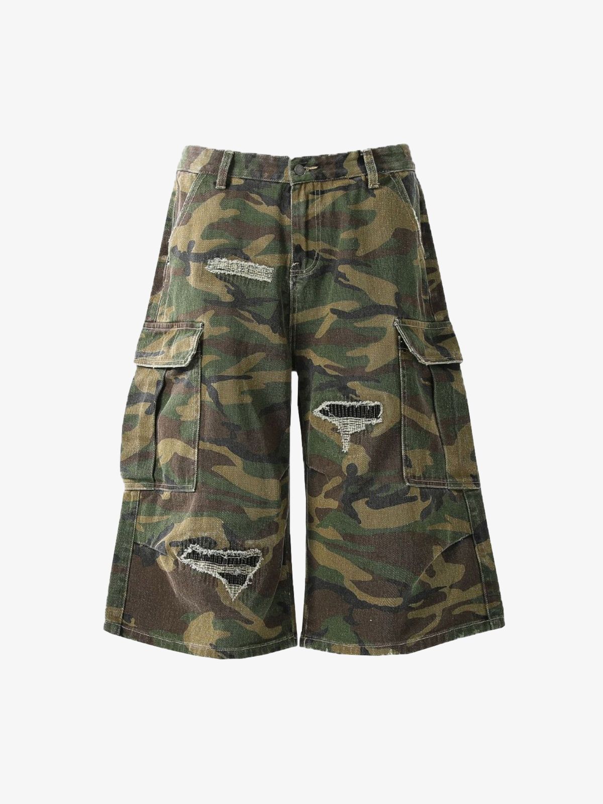 Shorts retro con estampado de camuflaje