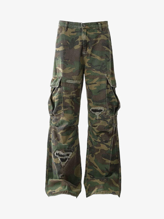 Pantalones ripped camuflaje