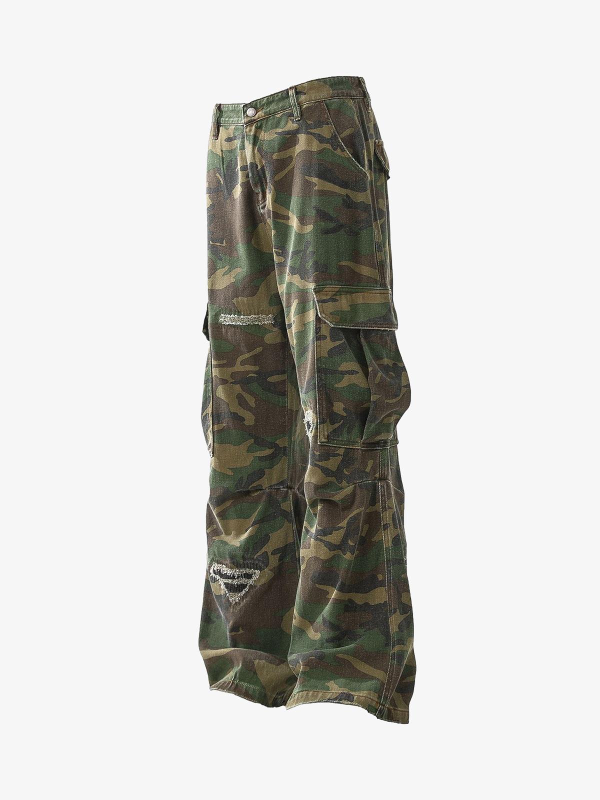 Pantalones ripped camuflaje