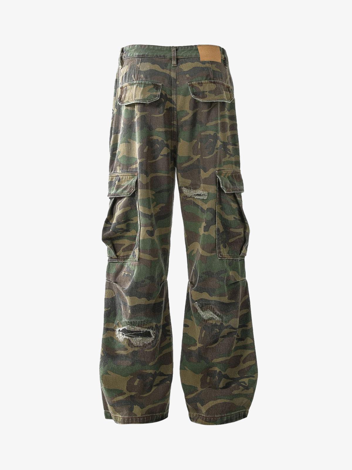 Pantalones ripped camuflaje