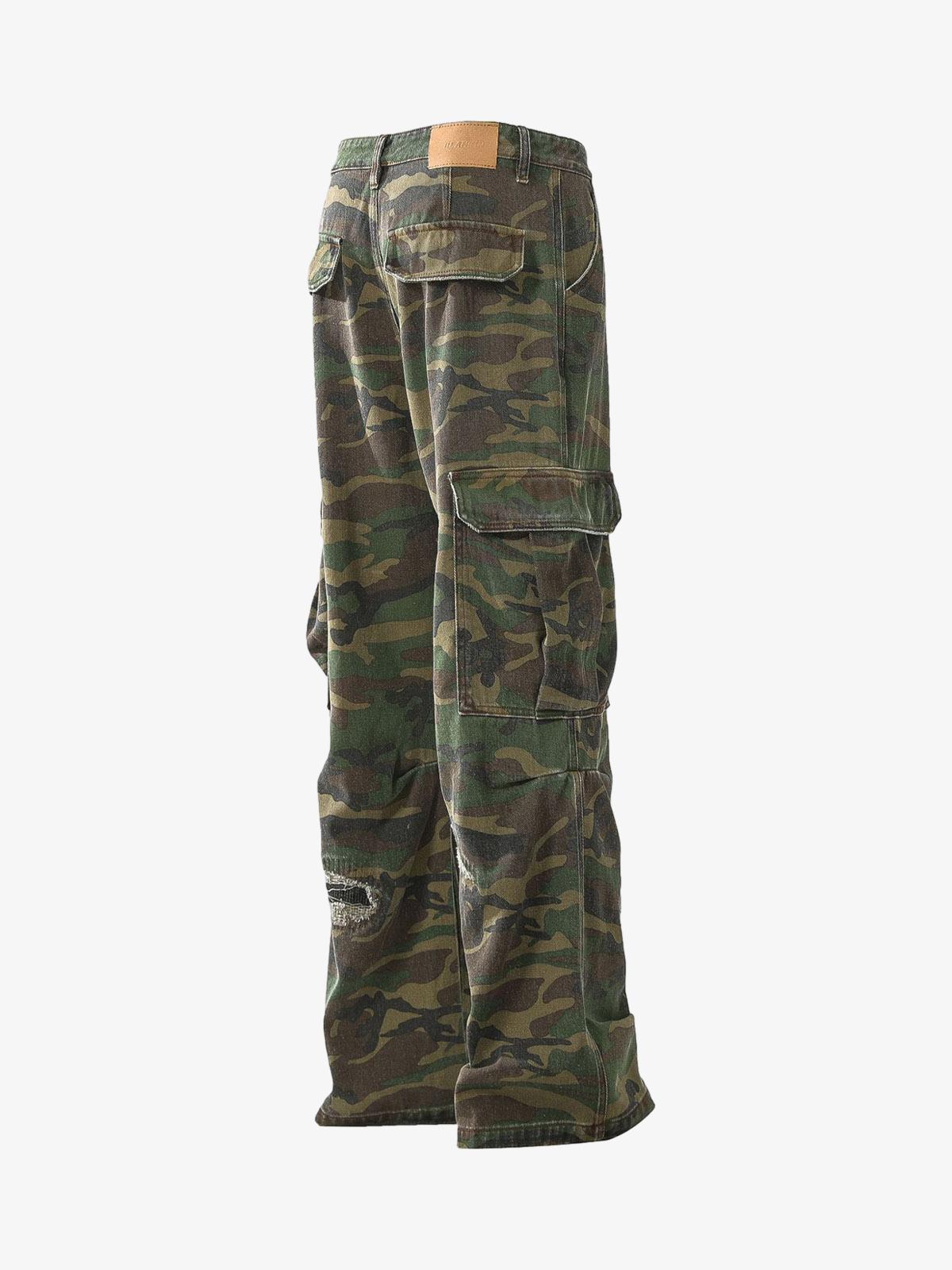Pantalones ripped camuflaje